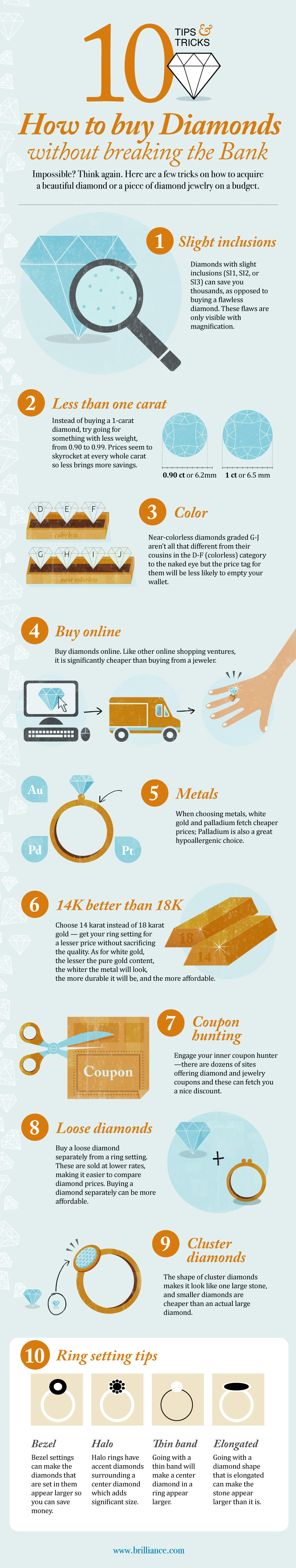 Infografías - 10 Consejos para comprar diamantes sin ir a la quiebra