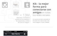 Infografía que muestra los 50 millones de usuarios de Kik y las cualidades de esta aplicación